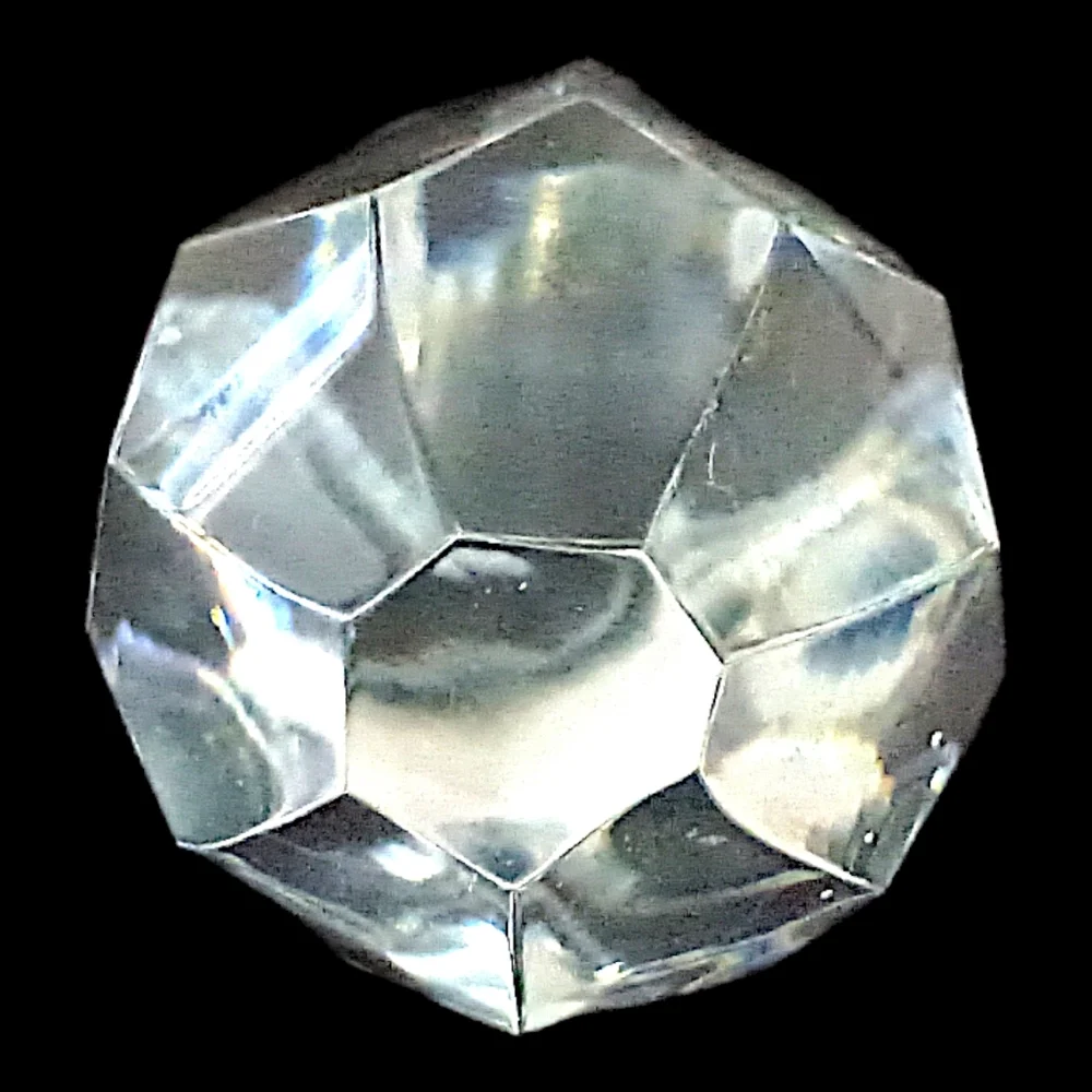 Vintage Hand Cut Crystal Bottle Stopper Wine Cork Clear Heavy Mid Century Modern